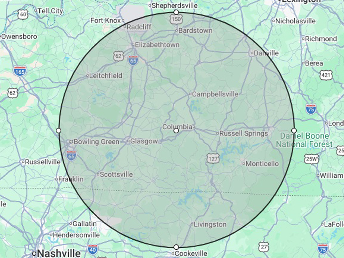 Holland Home Inspections service area &mdash; Bowling Green and surrounding South Central Kentucky communities